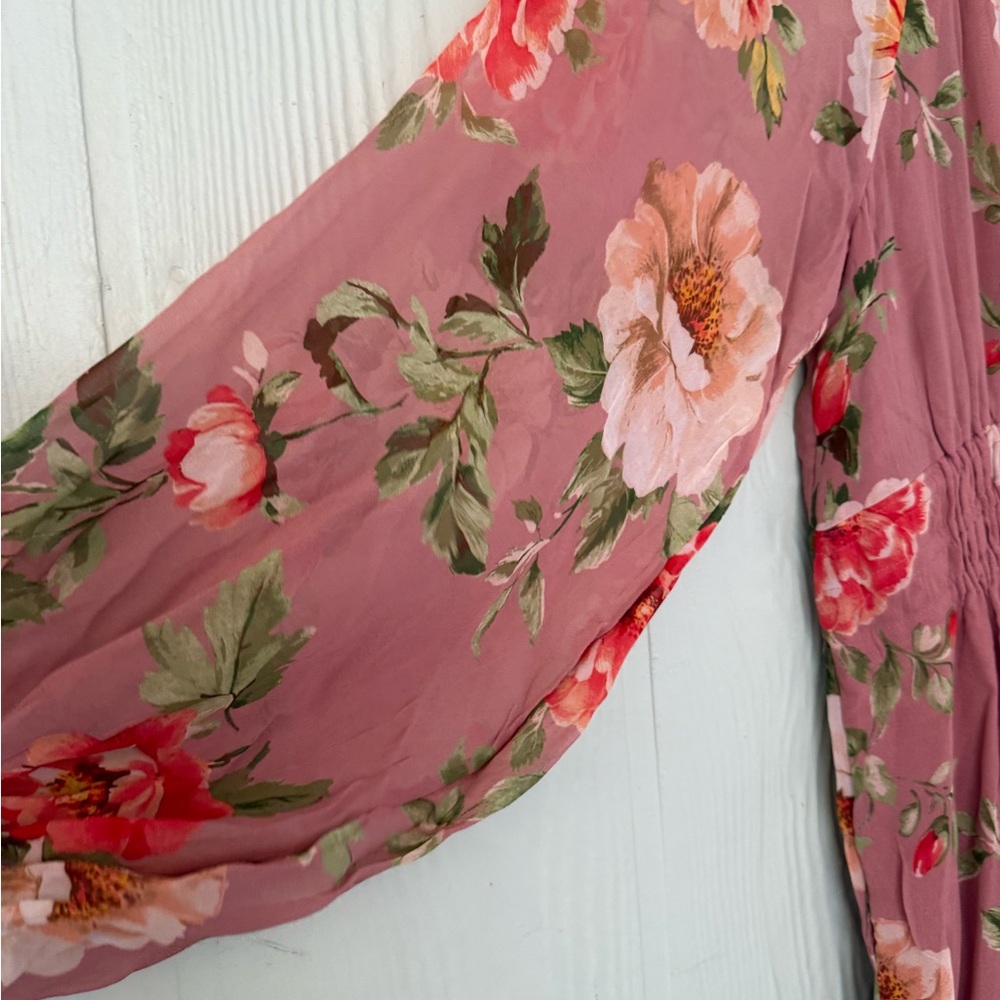 BNWT! Anthropologie The Somerset Long-Sleeve Mock-Neck Chiffon Maxi Dress, XS - Picture 6 of 16